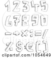 Poster, Art Print Of Digital Collage Of Sketched Numbers And Math Symbols