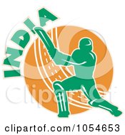 Royalty Free Vector Clip Art Illustration Of An Indian Cricket Player 3