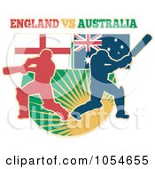 Royalty Free Vector Clip Art Illustration Of England Vs Australia Cricket Players