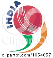 Royalty Free Vector Clip Art Illustration Of An India Cricket Ball
