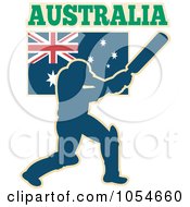 Royalty Free Vector Clip Art Illustration Of An Australia Cricket Player