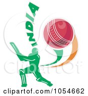 Royalty Free Vector Clip Art Illustration Of An Indian Cricket Player 1