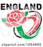 Royalty Free Vector Clip Art Illustration Of An England Rugby Ball 2