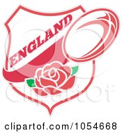 Royalty Free Vector Clip Art Illustration Of An England Rugby Shield 1