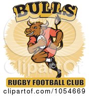 Royalty Free Vector Clip Art Illustration Of A Rugby Bull Football Club Icon