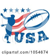 Royalty Free Vector Clip Art Illustration Of A USA Rugby Player