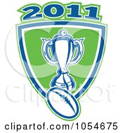 Royalty Free Vector Clip Art Illustration Of A 2011 Rugby World Cup And Ball by patrimonio