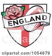 Royalty Free Vector Clip Art Illustration Of An England Rugby Shield 4