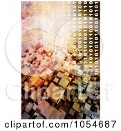 Poster, Art Print Of Background Of Binary Cubes And Rust