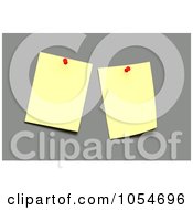 Royalty Free Clip Art Illustration Of A Two Pinned Notes On Gray