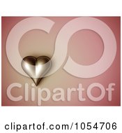 Royalty Free Clip Art Illustration Of A 3d Gold Heart On Pink by chrisroll