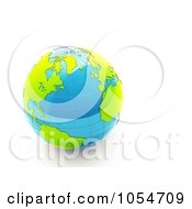 Poster, Art Print Of 3d Shiny Blue Earth With Green Continents
