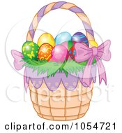 Poster, Art Print Of Basket Of Colorful Easter Eggs