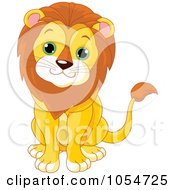 Royalty Free Vector Clip Art Illustration Of A Cute Baby Male Lion by Pushkin