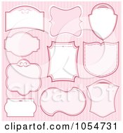 Poster, Art Print Of Digital Collage Of Pink And White Frames On Stripes