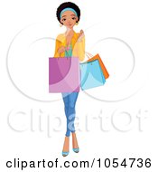 Poster, Art Print Of Young Black Girl Carrying Shopping Bags