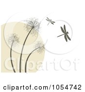 Royalty Free Vector Clip Art Illustration Of A Background Of Dragonflies And Dandelions by vectorace #COLLC1054742-0166