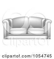 Poster, Art Print Of 3d White Leather Couch