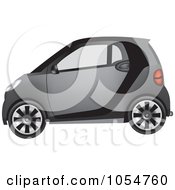 Royalty Free Vector Clip Art Illustration Of A Tiny Compact Gray Car