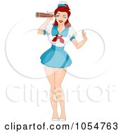 Royalty Free Vector Clip Art Illustration Of A Sexy Female Sailor Pinup