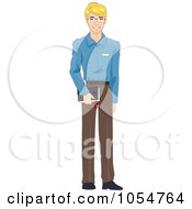 Royalty Free Vector Clip Art Illustration Of A Friendly Pastor Holding A Bible