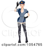 Royalty Free Vector Clip Art Illustration Of A Sexy Female Police Officer Pinup