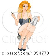 Royalty Free Vector Clip Art Illustration Of A Sexy Female Fashion Designer Pinup