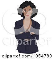 Royalty Free Vector Clip Art Illustration Of A Black Businesswoman With Folded Arms by BNP Design Studio