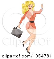 Royalty Free Vector Clip Art Illustration Of A Sexy Businesswoman Pinup by BNP Design Studio