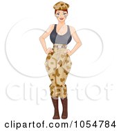 Royalty Free Vector Clip Art Illustration Of A Sexy Female Soldier Pinup by BNP Design Studio
