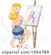 Royalty Free Vector Clip Art Illustration Of A Sexy Female Artist Pinup