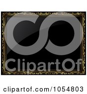 Royalty Free Vector Clip Art Illustration Of An Ornate Gold Frame Around Shiny Black by KJ Pargeter