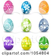 Royalty Free Vector Clip Art Illustration Of A Digital Collage Of Easter Eggs And Shadows