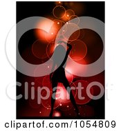 Poster, Art Print Of Sexy Silhouetted Woman Over Bubbles On Red