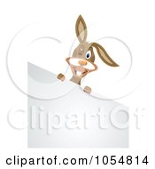 Poster, Art Print Of Winking Rabbit Over A Corner Easter Sign