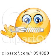 Royalty Free Vector Clip Art Illustration Of An Emoticon Zipping His Mouth by yayayoyo #COLLC1054823-0157