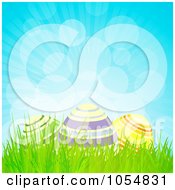 Poster, Art Print Of Three Easter Eggs In Grass