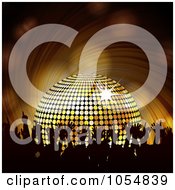 Poster, Art Print Of Silhouetted Party Crowd And A Gold Disco Ball