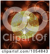 Poster, Art Print Of Gold Disco Ball On A Bubble Mosaic Background