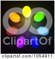 Poster, Art Print Of 3d Colorful Light Bulbs In A Circle