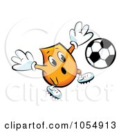 Poster, Art Print Of Orange Blinky Soccer Player