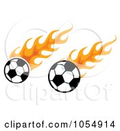 Poster, Art Print Of Flaming Soccer Balls