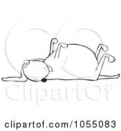 Royalty Free Vetor Clip Art Illustration Of An Outline Of A Dog Playing Dead
