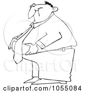 Royalty Free Vetor Clip Art Illustration Of A Coloring Page Outline Of A Fat Business Man