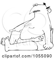 Royalty Free Vetor Clip Art Illustration Of A Coloring Page Outline Of A Man In A Diaper by djart