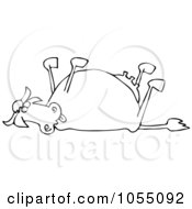 Royalty Free Vetor Clip Art Illustration Of An Outline Of A Dead Cow