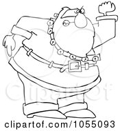 Royalty Free Vetor Clip Art Illustration Of A Coloring Page Outline Of A Mad Santa