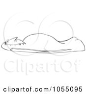 Royalty Free Vetor Clip Art Illustration Of A Coloring Page Outline Of A Man In A Mummy Bag