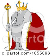 Royalty Free Vetor Clip Art Illustration Of An Elephant King