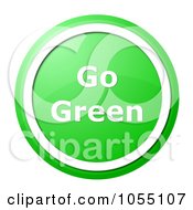 Poster, Art Print Of A Green And White Go Green Button